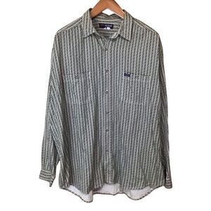 Vintage Guess by Georges Marciano Striped Cotton Button Up Shirt XL USA